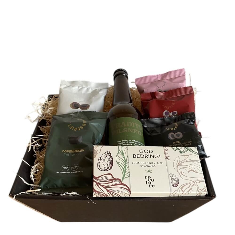 God bedring gavekurv med �l og l�kkerier