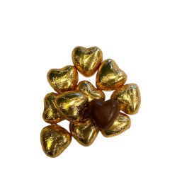 Cocoture chokoladehjerter - guld 225g.