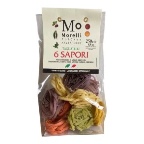 Morelli Tagliatelle 6 Sapori � Farverig Gourmetpasta med 6 Smage