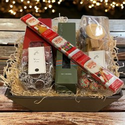 Jule gavekurv med julemand og juleslik