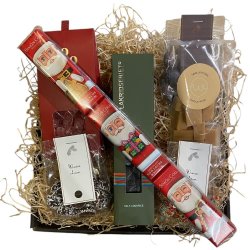 Jule gavekurv med julemand og juleslik