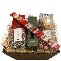 Jule gavekurv med julemand og juleslik