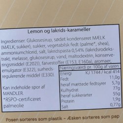 Karameller: Weibel lemon og lakridskarameller i �ske 90g