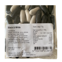 Lakrids: Black n' white anis lakridser fladpose 90g