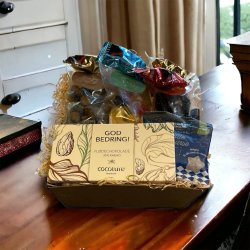 Lille god bedring gavekurv med chokolade og slik