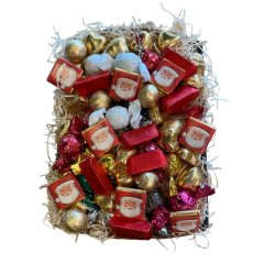 Lille jule gavekurv med flowpakket julechokolade