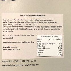 Pistachio almonds med chokolade