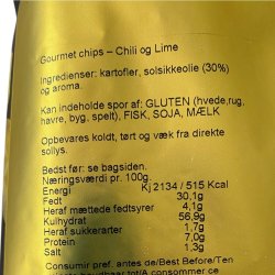 Snackgold Gourmet Chips Chili &amp; Lime -125g.