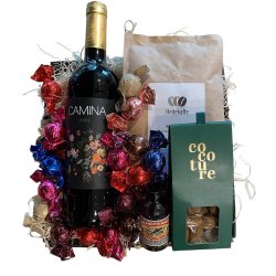 Gavekurv med Spansk vin, kaffe og whisky likr