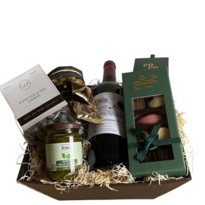 Eksklusiv gavekurv - vin tapas og luksuslakrids