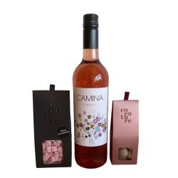 Vingave med rosevin, chokolade og vingummi