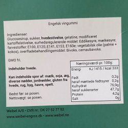 Vingummi: Weibel Engelsk vingummi naturlig 150g