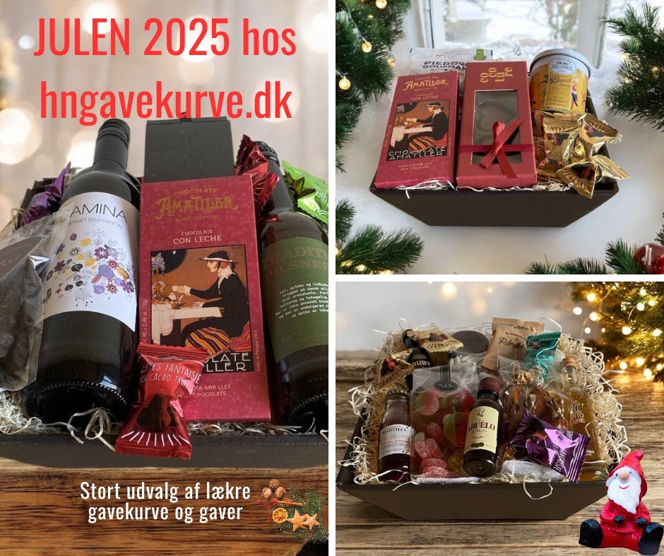 Gavekurve og gaver til julen 2025 hos hngavekurve.dk